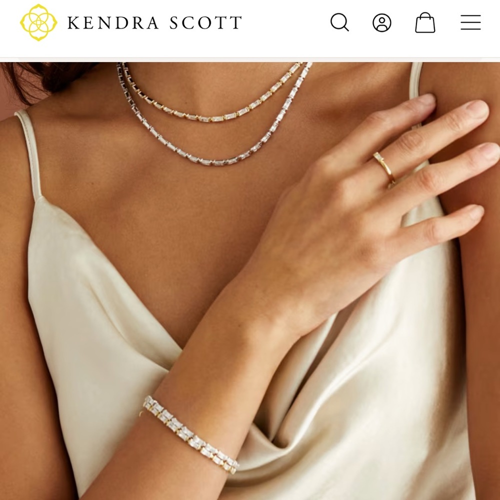 KENDRA SCOTT Juliette SET Stud Earrings Necklace Bracelet Gold bridal prom gift - Picture 3 of 4